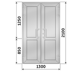 Двухстворчатая дверь глухая Provedal 1300x2100